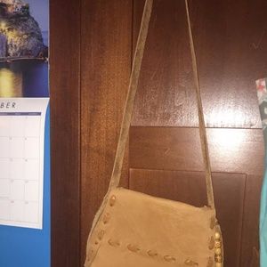 Boho leather crossbody bag